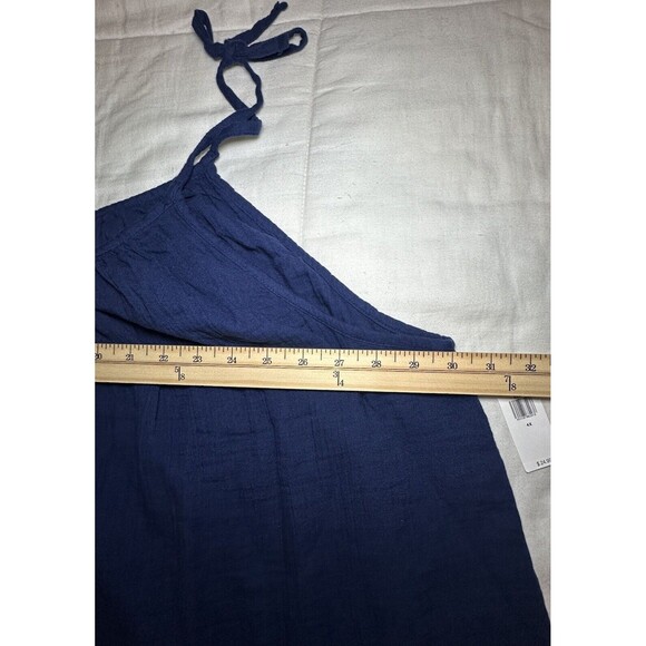 OLD NAVY Tie Shoulder Cami Swing Loose Flowy Tank Top Navy‎ Blue SIZE 4X NWT - Picture 4 of 8